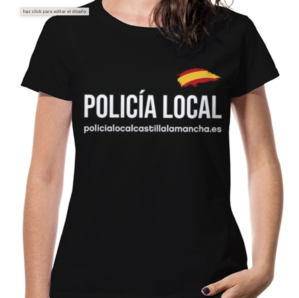 Camiseta Policía Local MUJER NEGRA